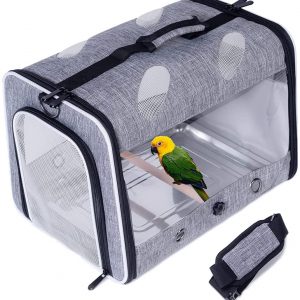 Bird Travel Backpack for Hiking C&L Bird Carrier Backpack with Stand Perch Airline Approved Bird Treats and Toys 